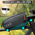 WOTOW Top Tube Bike Bag - Water Resistant Reflective Bicycle Front Frame Bag with Two Side Pockets