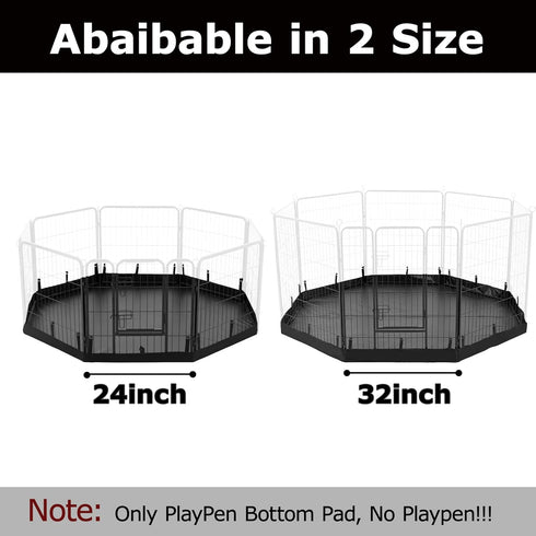 24 Inch 8 PJYuCien Dog Playpen Bottom Pad, Fits Width Panels Regular Octagon Metal Exercise Pet Playpen, Black