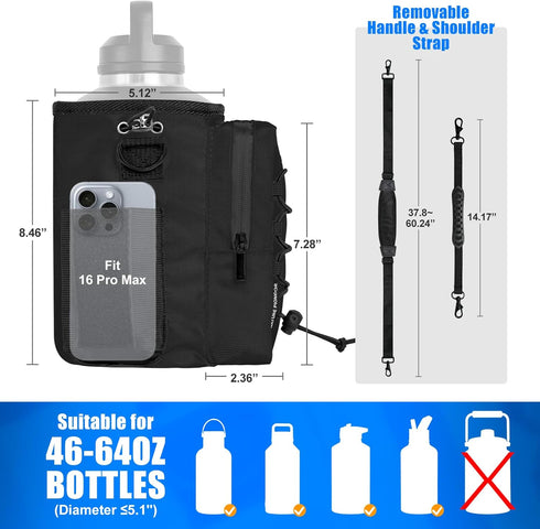 NATURE PIONEOR Magnetic Gym Bag for Men and Women - Magnet Water Bottle Holder Sling Carrier with Crossbody Shoulder