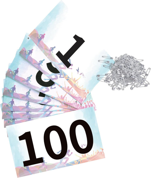 YAPJEB 1-100 Race Bibs Number Pins, Tryout Numbers for Sports, Marathon Running Events
