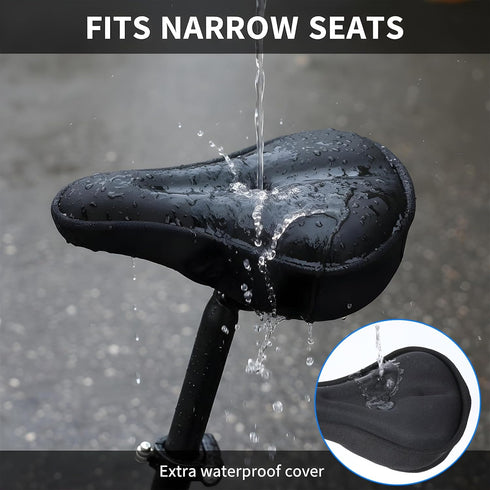 Hadnves Bike Seat Cushion Bicycle Saddle Cover Comfortable Soft Exercise Bike Padded for Spin Indoor and Outdoor