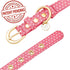 Blueberry Pet Adjustable Dog Collar with Metal Buckle, 2 Detachable Bowtie, Pink Polka Dot, Neck 9-12.5"