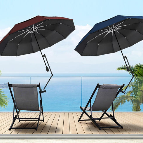 HOBVO 50+ UPF Golf Umbrella with Adjustable Universal Clamp, Portable Umbrellas for Rain, Manual Open & Close