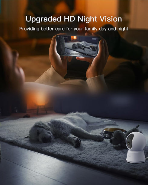 ARENTI 5G 4MP 2-Way Storage(P2Q) Indoor Security Camera, Pet Camera with Speaker for Dog/Cat, Baby Monitor with Phone