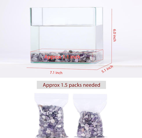 Amethyst Crystal Chips Bulk, Polished Tumbled Aquarium Gravel Rocks with Pink Quartz Bracelets