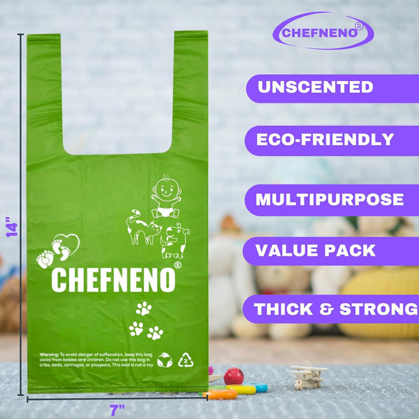 (500 (500 Baby Diaper Bag Disposable Biodegradable Unscented Easy Tie Handles Bags) Made w/EPI Additive Bulk Diaper