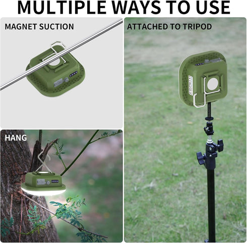 Rechargeable Camping Lights - 800LM LED Lantern with Magnet, 5 Lighting Modes, 4500mAh, IP54 Waterproof for Outdoor Use