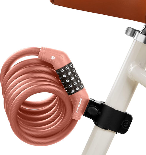 Retrospec Grizzly Plus Cable Bike Lock, Heavy Duty Anti Theft Bicycle Lock, 6 Foot Coiled Cut Resistant Cable