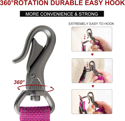 Fida 5 FT Heavy Duty Dog Leash with 2 Padded Handles, Reflective Walking Lead for Large, Medium & Small Dogs, Pink