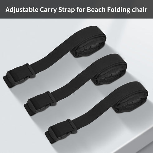 HUDLL 3 Pack Adjustable Chair Carry Strap with Upgraded Padded Shoulder Support, Hands-Free Sling for Folding Camping