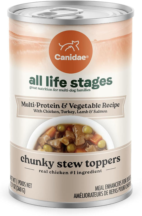 Canidae All Life Stages Wet Dog Food, Chunky Stew Toppers, Multi-Protein &