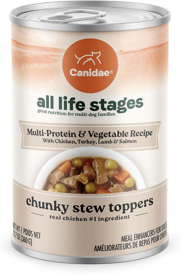 Canidae All Life Stages Wet Dog Food, Chunky Stew Toppers, Multi-Protein &