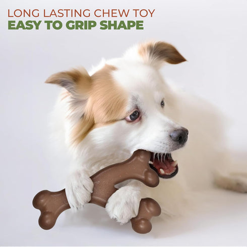 SPOT Bam-Bones Wishbone Dog Chew - Durable Bamboo Fiber Toy for Light to Moderate Chewers, 5.25in, Bacon Flavor