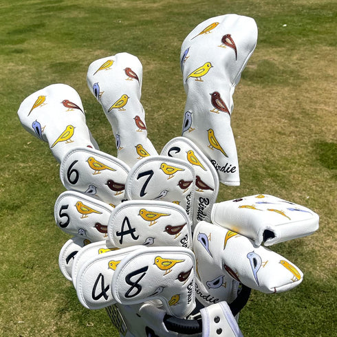 Golf Club Headcover Golf Birdie Birds Driver Fairway Wood Hybrid Wood Head Cover, 3pcs