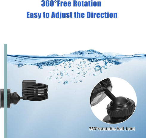 AQUANEAT 800GPH Aquarium Wavemaker Circulation Pump - Submersible Powerhead with Magnetic Base