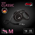 Flexi Classic Retractable Tape Dog Leash, 16Ft for Medium Dogs up to 55 lbs, Black