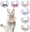 ANNUOZE 6PCS Pet Lace Bib, Sweet Cat Bandana with Bow, Cotton Dog Saliva