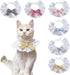 ANNUOZE 6PCS Pet Lace Bib, Sweet Cat Bandana with Bow, Cotton Dog Saliva