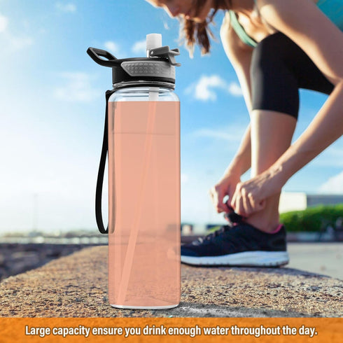 32 Oz ODAWA Water Bottles Light Salmon Drinking Water Bottle with Wide Mouth Water Bottles