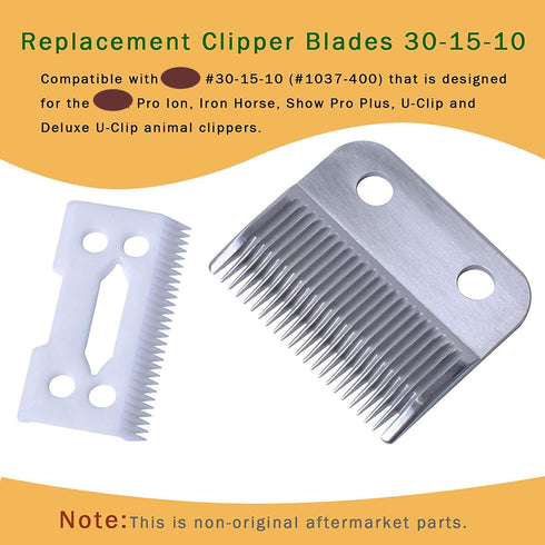 Replacement Clipper Blade for W-AHL #30-15-10 Pro Ion, Professional Pet Animal Dog Adjustable Blade Set