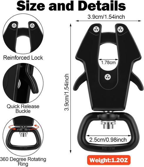 Reginary 2 Pcs Frog Clip Dog Leash Clip - 360 Degree Swivel Heavy Duty Quick Release Metal Buckle