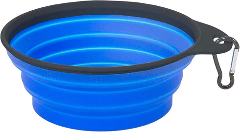 Stansport Collapsible Silicone Travel Bowls, 2 Pack in Grey and Blue, Large Size