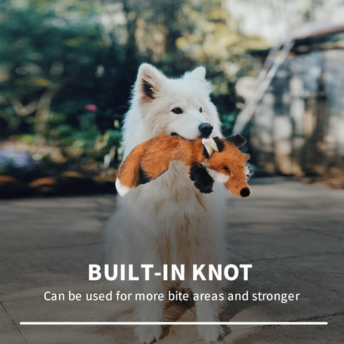 ALL FOR PAWS Dog Squeaky Fox Toy, Stuffed Animal Pet Plush Toys Squeak Chew Toy for Dogs Large