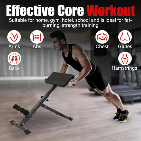 kitneed Roman Chair Back Extension Weight Bench Ab Machine Foldable Angle Height Adjustable Sit up Exercise
