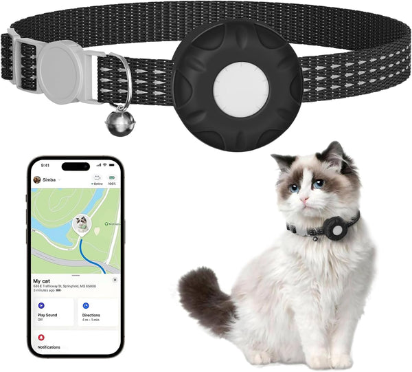 HONGTOP H Cat GPS Tracker, Waterproof, Pet Tracker for Cats, Works with Any Collar,Compatible