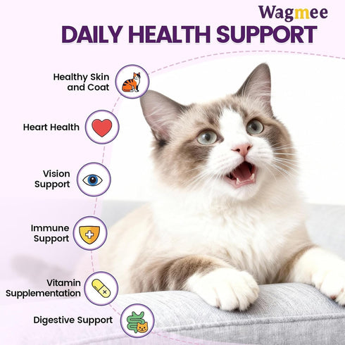 10 1 500 3s, Taurine for Cats Vitamins Treats, in Cat Multivitamin with Fish Oil - Crunchy & Creamy Chews Supports