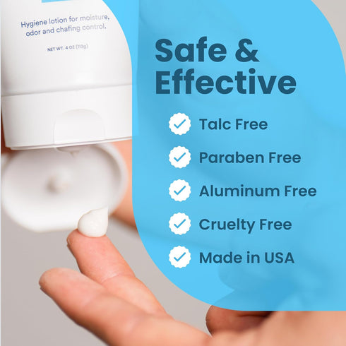 SweatBlock Super Fresh Body Powder Lotion Talc Free, Anti-Chafing, Deodorizing, Natural Ingredients, 4 fl oz
