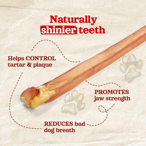 Natural Farm Odor-Free Thin Bully Sticks, 6” (10-pack), 100% Beef Pizzle, Grain-Free, Long-Lasting Dog Chews