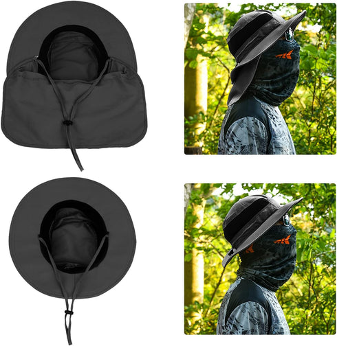 KastKing UPF 50 Fishing Hat, Boonie Hat with Removable Neck Flap Sun Hats for Men