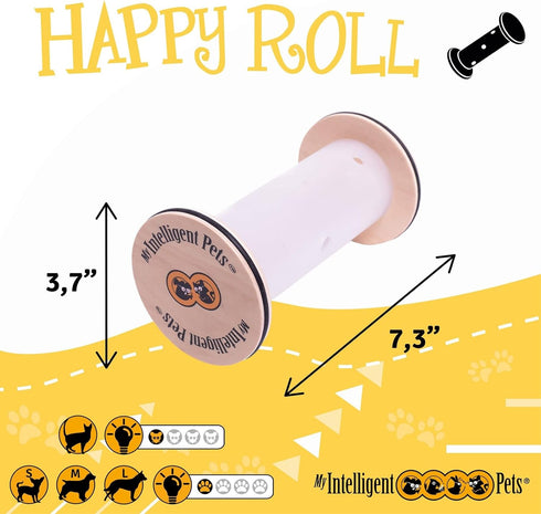 My Intelligent Pets Happy ROLL, Cat and Dog Enrichment Game, Treat Dispenser Toy