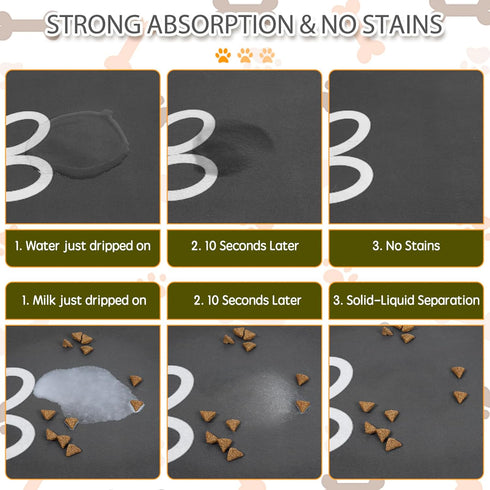 Dog Food Mat, Absorbent Non Skid Mat for Food and Water, Quick Dry Pet Supplies Mat for Messy Drinkers
