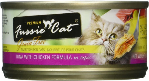 Fussie Cat Grain Free Tuna & Chicken, 2.8 oz Can, Case of 24