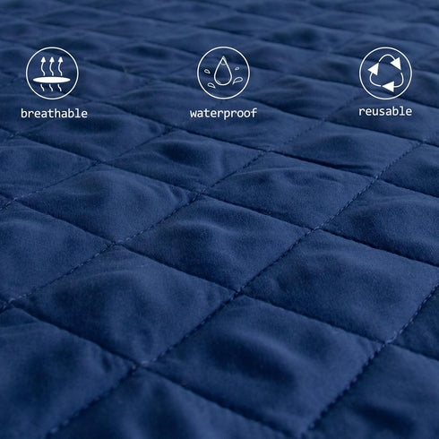 Waterproof Dog Couch Cover, Anti-Slip Bed Blanket for Furniture, Washable Protector Cover for Pet, Navy Blue (30" x 70")