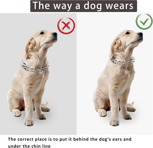 Dog Prong Collar, Choke Collar for Dogs, Detachable Adjustable Collar with Comfort Rubber Tips for Large Dogs