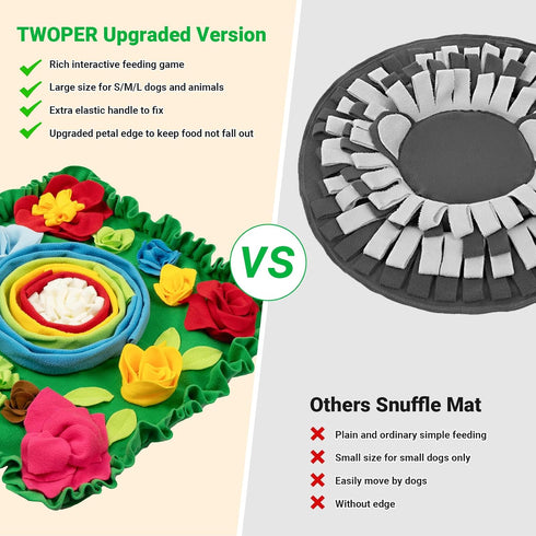 TWOPER Snuffle Mat for Dogs - Interactive Dog Toys to Keep Them Busy | Dog Puzzles Slow Feeder Bowl for Puppy Treat