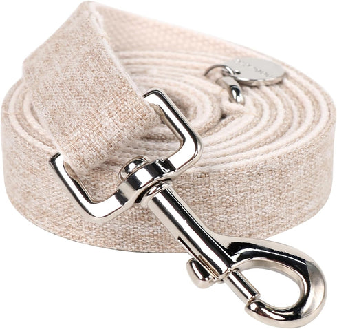 DOGWONG Heavy-Duty Cotton Hemp Dog Collar, Durable Soft Natural Fabric for Small Medium Large Dogs