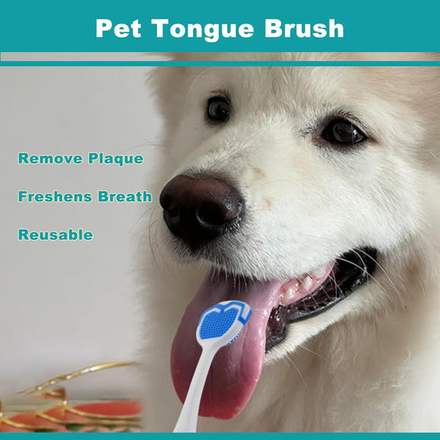 uyiixoxo 360-Degree (9 Pack) Dog Toothbrush Kit, Finger Three-Sided Design, Non Slip Dual Head Dog Toothbrush, Easy