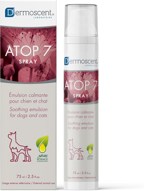 Dermoscent ATOP 7 Spray for Dogs and Cats - Soothing Skincare for Itchy Skin Relief, 75 ml