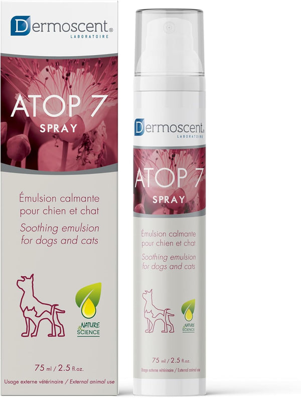 Dermoscent ATOP 7 Spray for Dogs and Cats - Soothing Skincare for Itchy Skin Relief, 75 ml