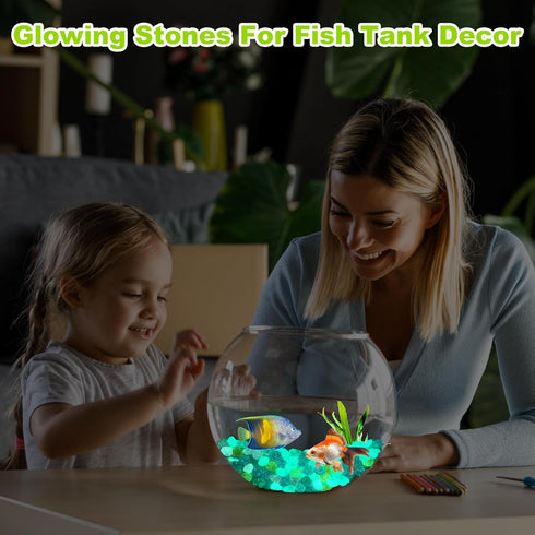 100pc Luminous Stones, Glowing Rocks for Aquarium Decoration, Glow Stones for Fish Tank and Garden Pebbles, Purple