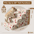 18" 4-Step 30D Country Dog Stairs for Bed & Couch H, Extra Long Dog Steps for Bed with Foam, Style Pet Stairs for Small