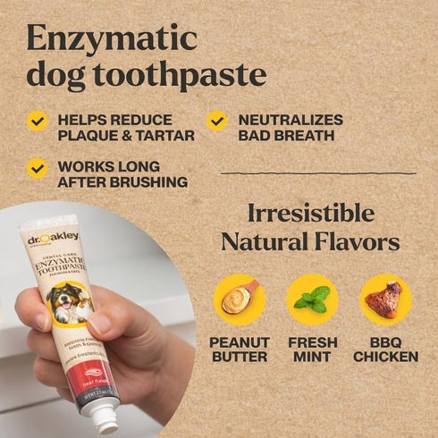 Dr. Oakley Dental Toothbrush Kit for Dogs & Cats -Finger Brush for Small Pets and Soft Brushes for Large or Older