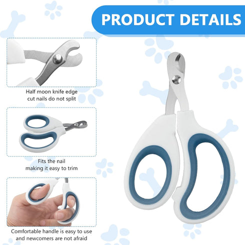 KoMvzyl 20 Trimmer Pcs Cat Nail Clipper Bulk Kitten Claw Pet Nail Cutter Claw Care for Cats, Kittens, Bunny, Puppy