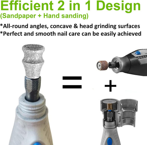 1/8'' Diamond Dremel Dog Nail Grinder Attachment, Diamond Rotory Bit for Dogs&Pets Nail Care, Pet Nail Grinder Wheel