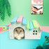 DIY Wooden Dwarf Hamsters House, Gerbil Hideout with Rainbow Bridge Swing, PVC Seesaw, Small Animal Habitat Accessories
