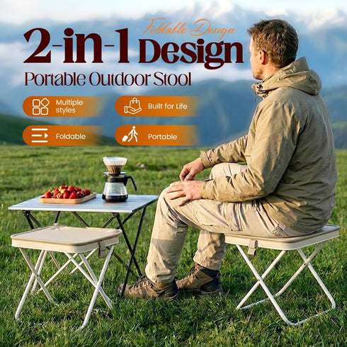 Backpack HISKI Portable Collapsible Stool Folding Chair with Storage Pouch, Portable Foldable Stool,Foldable Travel